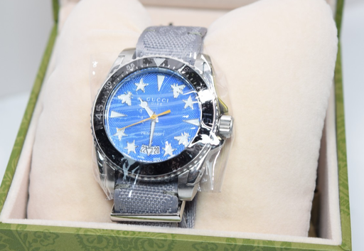 [11579-1] Gucci YA136340 Dive Limited Edition Blue Dial Quartz Watch 40MM-New with box