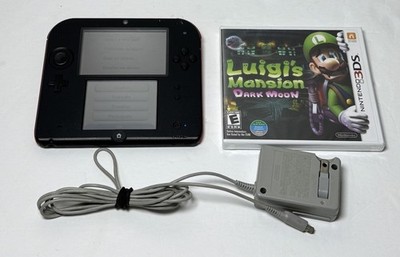 [11541-1] Nintendo 2DS Black/Red Handheld Game Console + New Luigi's Mansion: Dark Moon