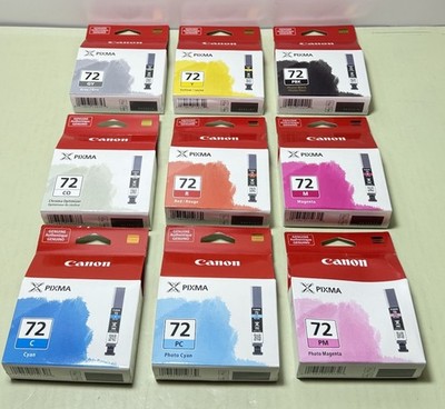 [11734-1] Lot of 9 Canon PIXMA 72 Ink Cartridges Genuine OEM Sealed – PRO-10 Printer