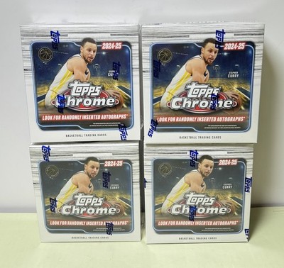 [11873-1] Lot of 4 Topps Chrome 2024-25 NBA Basketball Mega Boxes, New, Factory Sealed
