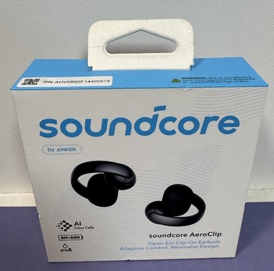 [12109-2] Soundcore - by Anker AeroClip Open-Ear Clip-On Earbud Headphones - Black