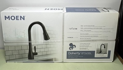 [11956-1] MOEN Doherty Single Handle Pull-Down Sprayer Kitchen Faucet Matte Black 87260BL