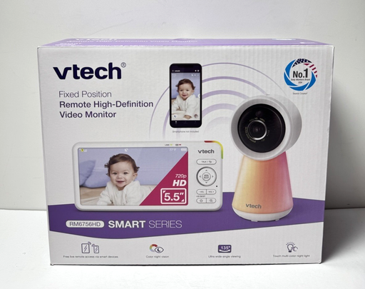 [12421-1] VTech 5.5" HD Smart Fixed Position Video Baby Monitor RM6756HD - New