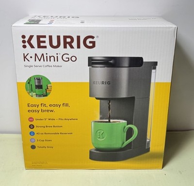 [12420-1] Keurig K-Mini Go Single-Serve K-Cup Pod Coffee Maker (Totally Gray)