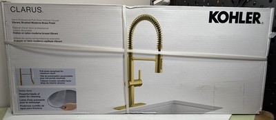 [12408-3] KOHLER Clarus Semi-Pro Pull Down Sprayer Kitchen Faucet in Brushed Moderne Brass