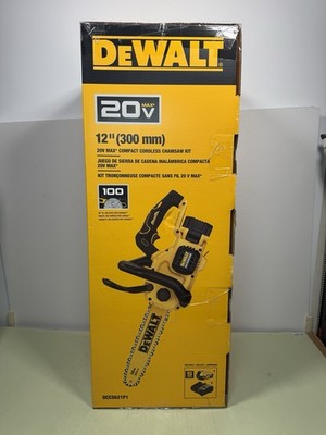 [12608-1] DeWalt 20V MAX* DCCS621P1 12 in. 20 V Battery Chainsaw Kit Battery & Charger
