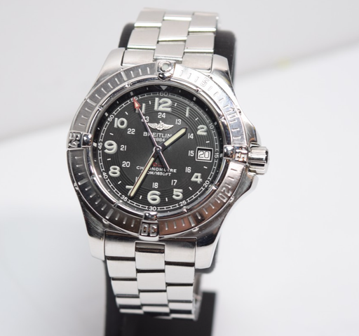 [11097-1] Breitling Colt Quartz A74380 Black Dial Aviation Numerals Chronometer + Service