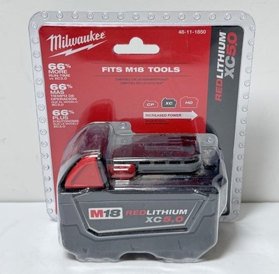 [12698-2] Milwaukee 48-11-1850 M18 XC 5.0 AH 18 Volt Capacity Battery -New Sealed