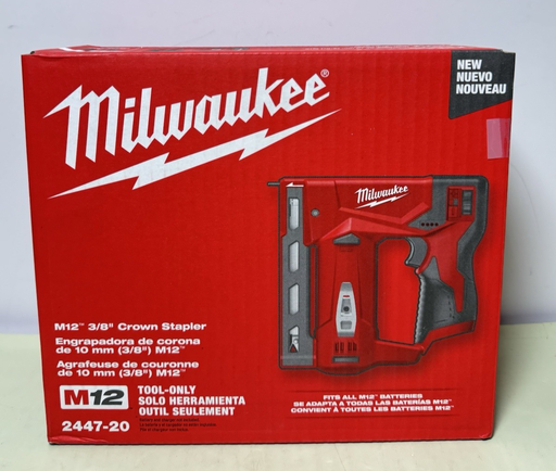 [12651-3, 12867-6] Milwaukee ‎2447-20 M12 12V Cordless 3/8” Crown Stapler Tool Only - New Sealed
