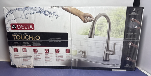 [12900-1] Delta GREYDON ToucH2O Pull-Down Kitchen Faucet 19826TZ-SPSD-DST Silver BRAND NEW