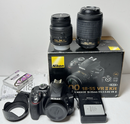 [13156-1] Nikon D3300 24.2MP DSLR Camera Kit w/ 18-55mm VR & 55-200mm Lens