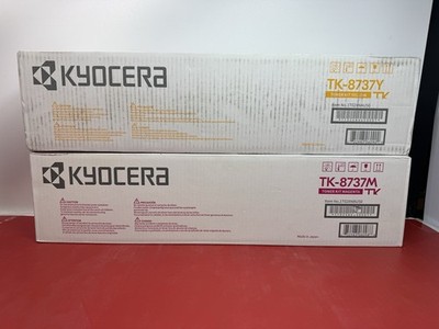 [(13254-2, 13254-3), (13082-11, 13082-13)] KYOCERA TONER TK-8737M  TK-8737Y  LOT OF 2 Factory Sealed Brand New