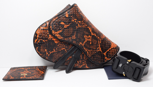 Dior x Cactus Jack Python Saddle Bag + Card Holder Set Travis Scott BNWT Rare