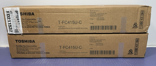 [13469-7 x 2] Toshiba T-FC415U-C Cyan Toner Lot (2) OEM NEW Genuine Sealed T FC415U C