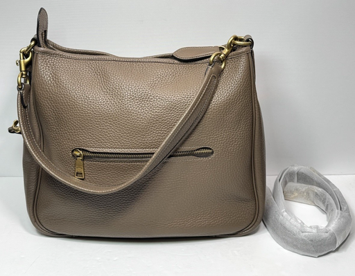 [13701-1] COACH CC435 Cary Shoulder Bag Dark stone Brown Soft Pebble Leather
