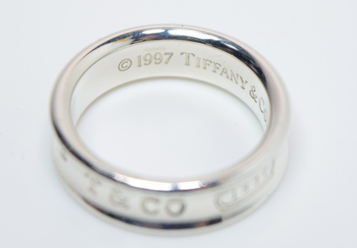 [10263-4] Size 10 Tiffany & Co 1837 Ring Concave Unisex in Sterling Silver - Exc Preowned