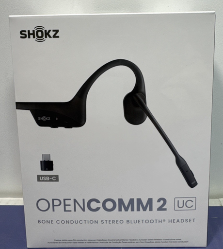 [13944-1] Shokz OpenComm2 Bone Conduction Stereo Bluetooth Headset Black C110-New
