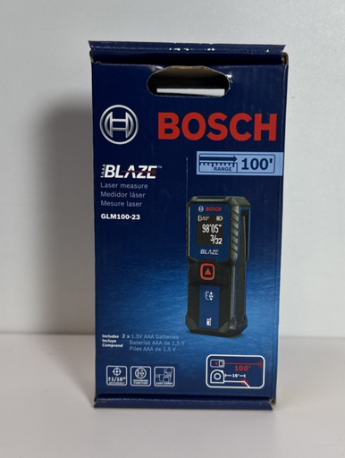 [14168-4] Bosch Blaze 100ft Backlit Laser Measure - Blue (GLM100-23)