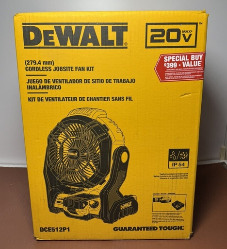 [8385-2] Brand New - DeWalt DCE512P1 Cordless Jobsite Fan KIT w/ 5Ah Battery/Charger