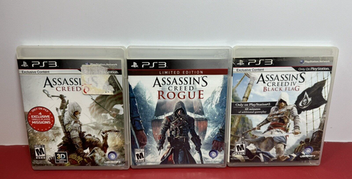 [Freebie] Assassin’s Creed PS3 Bundle - Black Flag, Rogue, and III - Pre-Owned