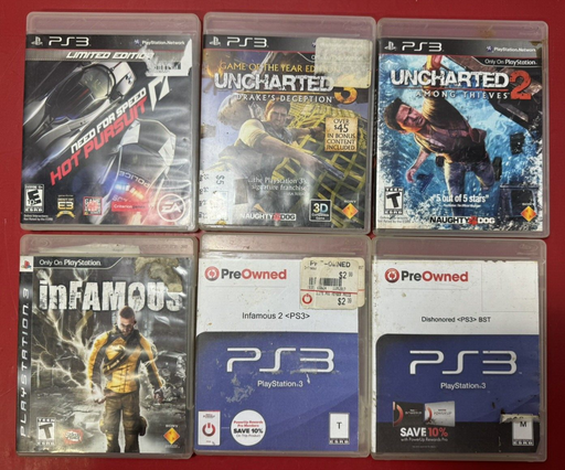 [Freebie] Lot of 6 PS3 Games - Includes Uncharted 2, Infamous, and More! - Pre-Owned