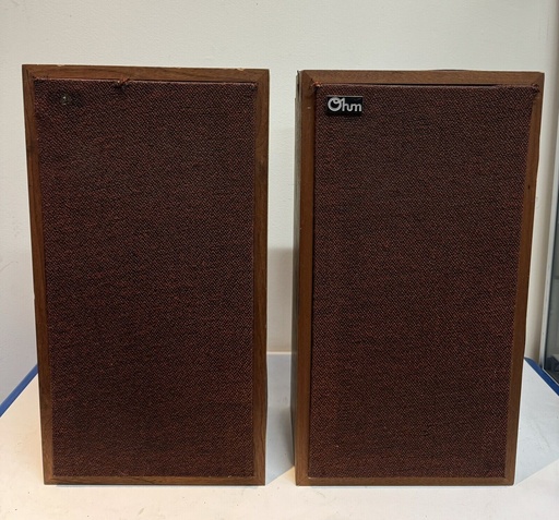[8678-4] Pair of Vintage OHM Model E 2-Way Bookshelf Speakers - Tested (Great Sounding)