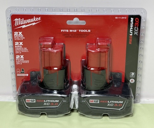 [8767-3] Milwaukee 48-11-2412 M12 12V 3.0Ah REDLITHIUM XC Compact Battery