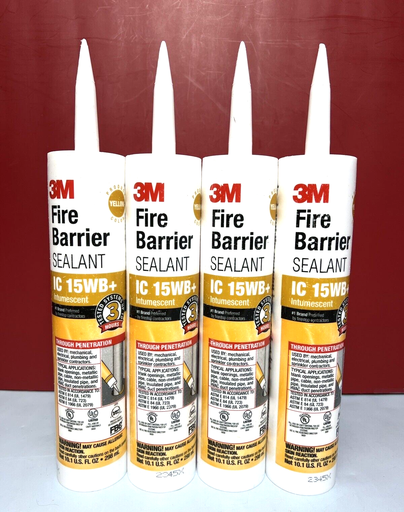 [I-1055] 4 x 3M IC15WB Fire Barrier Sealant - 10.1oz Caulk gun ready - Brand New 4 Tubes