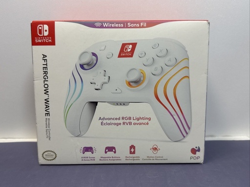 [9100-4] PDP - AfterglowWave Wireless Pro Controller with Motion for Nintendo Switch...