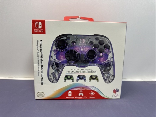 [9100-4] PDP Gaming Afterglow Wireless Nintendo Switch Pro Controller New Sealed