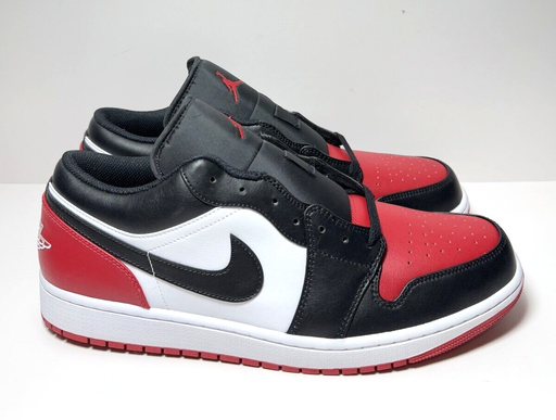 [9112-2] Nike Air Jordan 1 Low Bred Toe Chicago Black Red 553558-161 US Men's Size 14