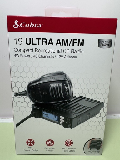 [9134-3] Cobra Dual Mode 19 Ultra AM/FM Compact CB Radio 4W Power 40 Channels NEW SEALED