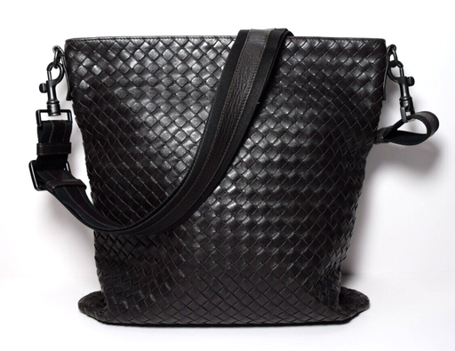 [9024-1] BOTTEGA VENETA Intrecciato Weave Flat Messenger Bag
