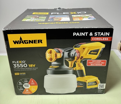 [9446-2] Wagner 2423466 FLEXiO 3550 18V Cordless Handheld HVLP Paint+Stain Paint Sprayer