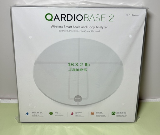 [9462-1, 9414-2] Qardio Base 2 Wireless Smart Scale &Body Analyzer, WiFi-Bluetooth - White