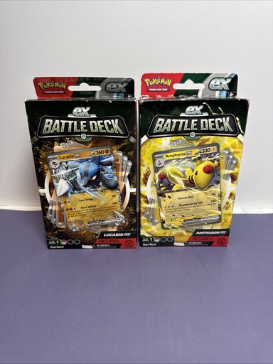 [Various blaster] Pokemon TCG ex Battle Decks Box Ampharos & Lucario ex Sealed New set of 2