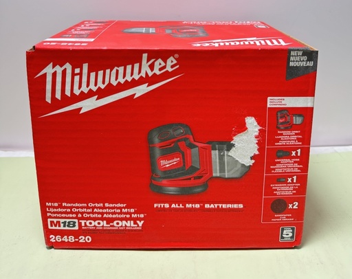 [9513-2, 9533-5] Milwaukee 2648-20 M18 18V Cordless Random Orbit Sander - Bare Tool