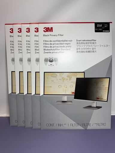 Lot Of 5 PF238W9E 3M Black 23.8 Inch Privacy Filter Full screen Monitor 5 Pack