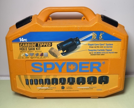 [9539-7] Spyder 14 Piece Carbide Tipped Hole Saw Kit 600880