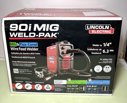 [9632-1] Lincoln ELECTRIC 90i MIG FLUX CORE WIRE FEED WELD PAK WELDER 120V K5256-1 NEW
