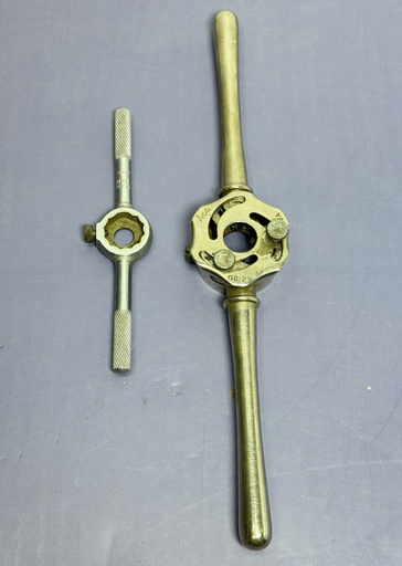 [9220-13] Vintage ACE DS-25 and Tap and Die Nickle Plated Stainless Steel Die Holder