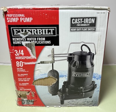 [8326-1, 9697-1] Everbilt Professional Sump Pump HDS75 Heavy Duty - Black
