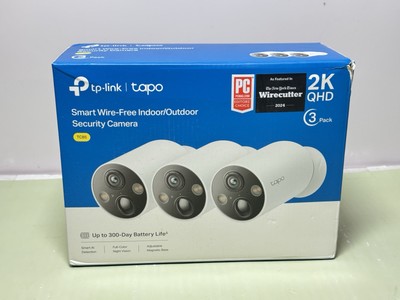 [9720-3] NEW TP-Link - Tapo Wire-Free MagCam 3-pack 2K HD Indoor/Outdoor Cameras