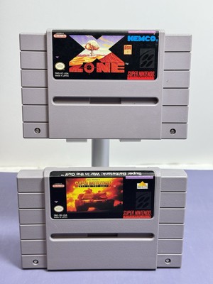 Super Nintendo SNES Game Lot - X-Zone & Super Battletank - Authentic Tested