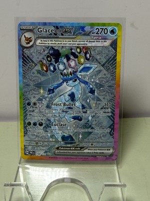 [9669-11] Pokemon TCG Glaceon ex 150/131 - Prismatic Evolutions Holo NM Illustration Rare!