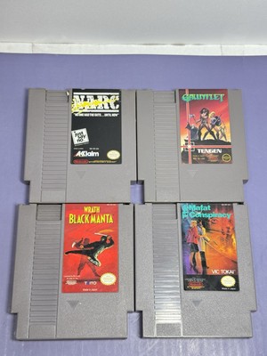 [10051-1] NES Game Lot - Gauntlet, NARC, Wrath Black Manta, Mafat Conspiracy - TESTED