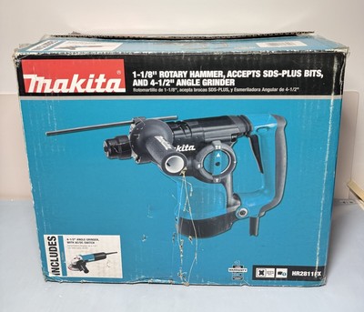 [10066-1] Makita HR2811FX 1-1/8 inch Rotary Hammer Drill with Angle Grinder 4-1/2"