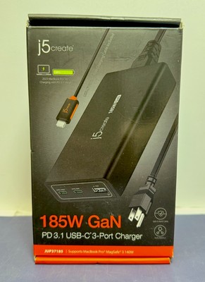 [10067-1] NEW Multiport Charger 185W 3.1 USB-C 3-Port Charging Dock J5 Create Mac JUP37185