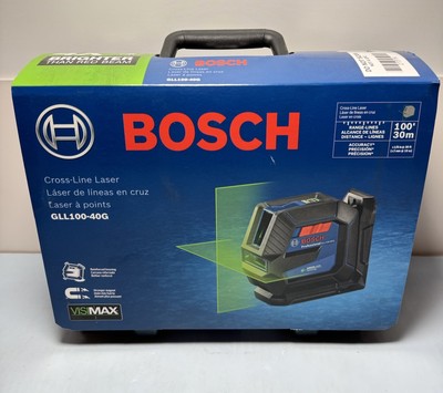 [9329-4] New - Bosch GLL100-40G Cross-Line Self Leveling Laser Level