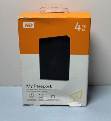 [9173-1] WD 4TB My Passport Portable External Hard Drive WDBPKJ0040BBK-WEWM NEW Sealed